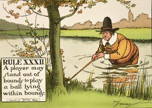 Rule XXXII: A Player May Stand Out of Bounds to Play a Ball Lying Within Bounds, from 